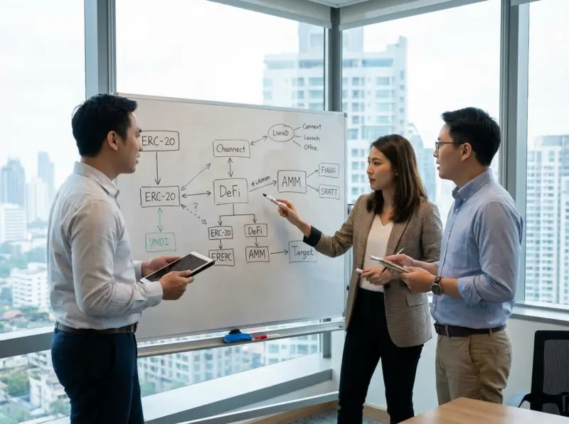 Timeline diagram showing five evolution cycles of digital asset market architecture from Bitcoin launch through DeFi expansion to institutional integration